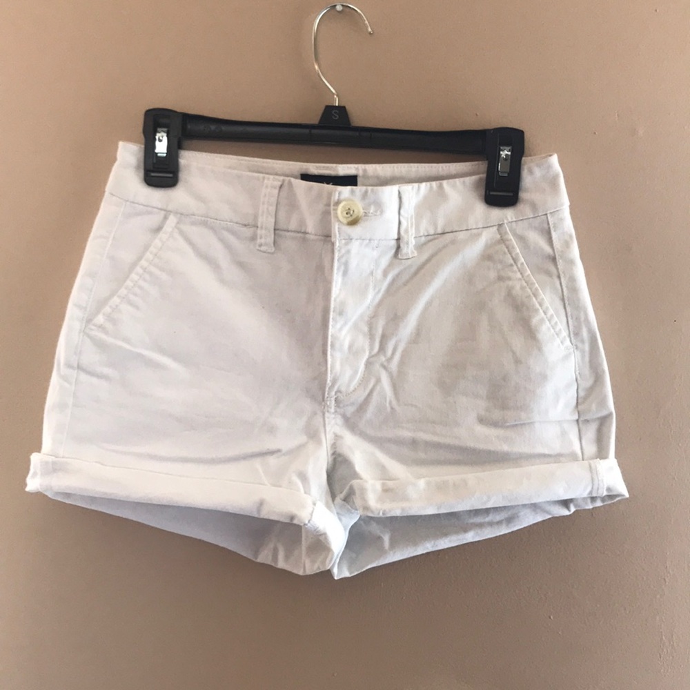 White High Waisted Shorts